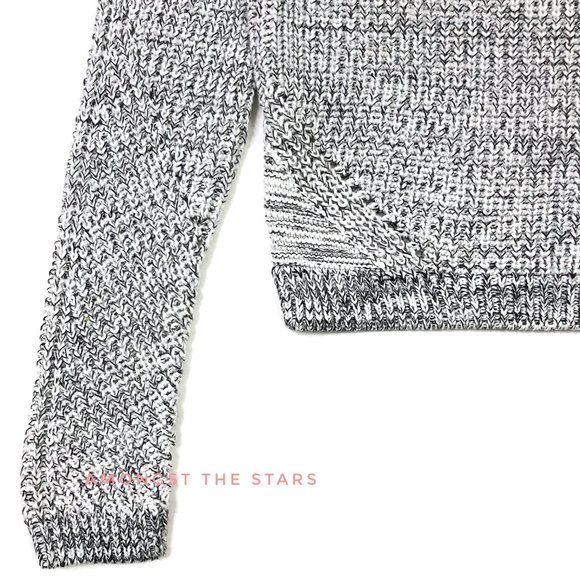 H&M Black And White Openwork Ribbed Knit Sweater - Picture 7 of 8